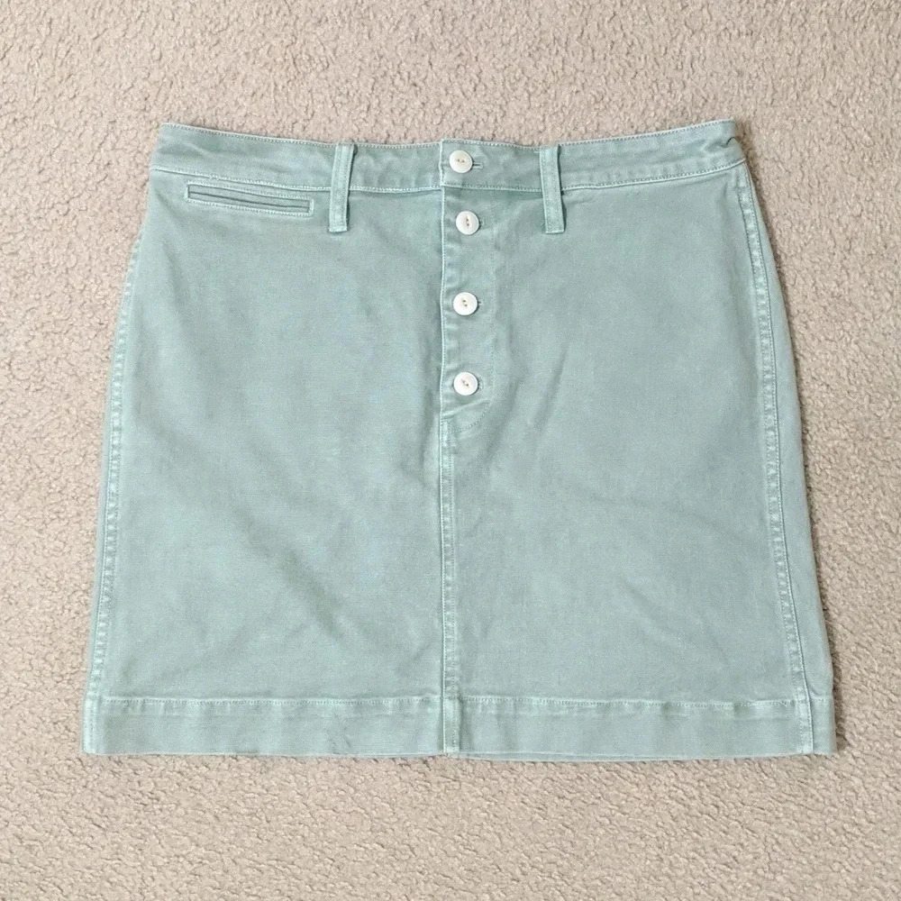 Madewell Denim Emmett Mint Sage Skirt, size 32